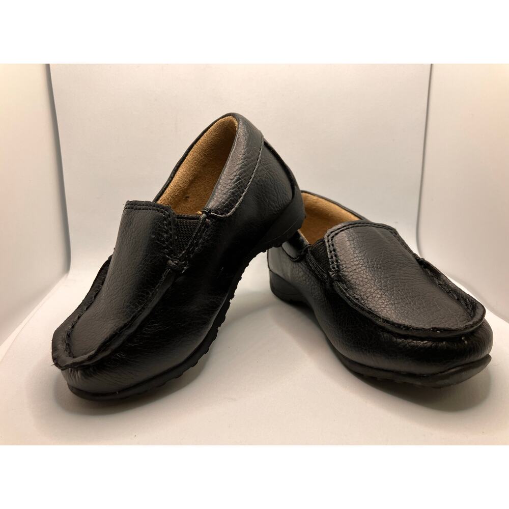 Children's PLACE Sz 4 Boys Black Loafers Slip On Toddler Shoes Church Formal